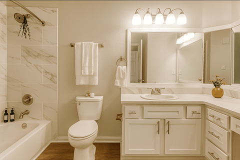 Floor plan for 2 beds, 2 baths, 1297 sqft